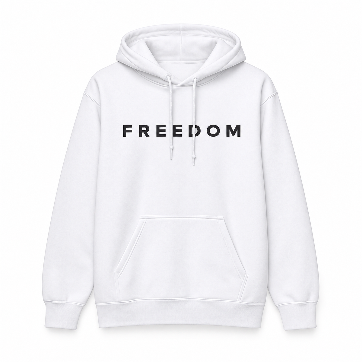 Charlie Kirk FREEDOM Hoodie – White — front product view