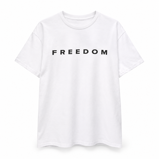 Charlie Kirk FREEDOM Tee — front view on a clean studio background