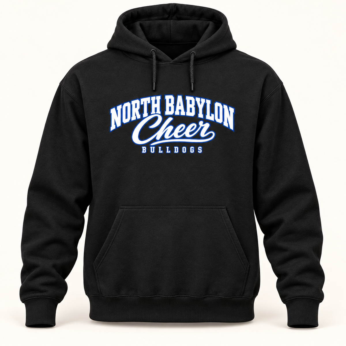 North Babylon Bulldogs Cheer adult black collegiate hoodie