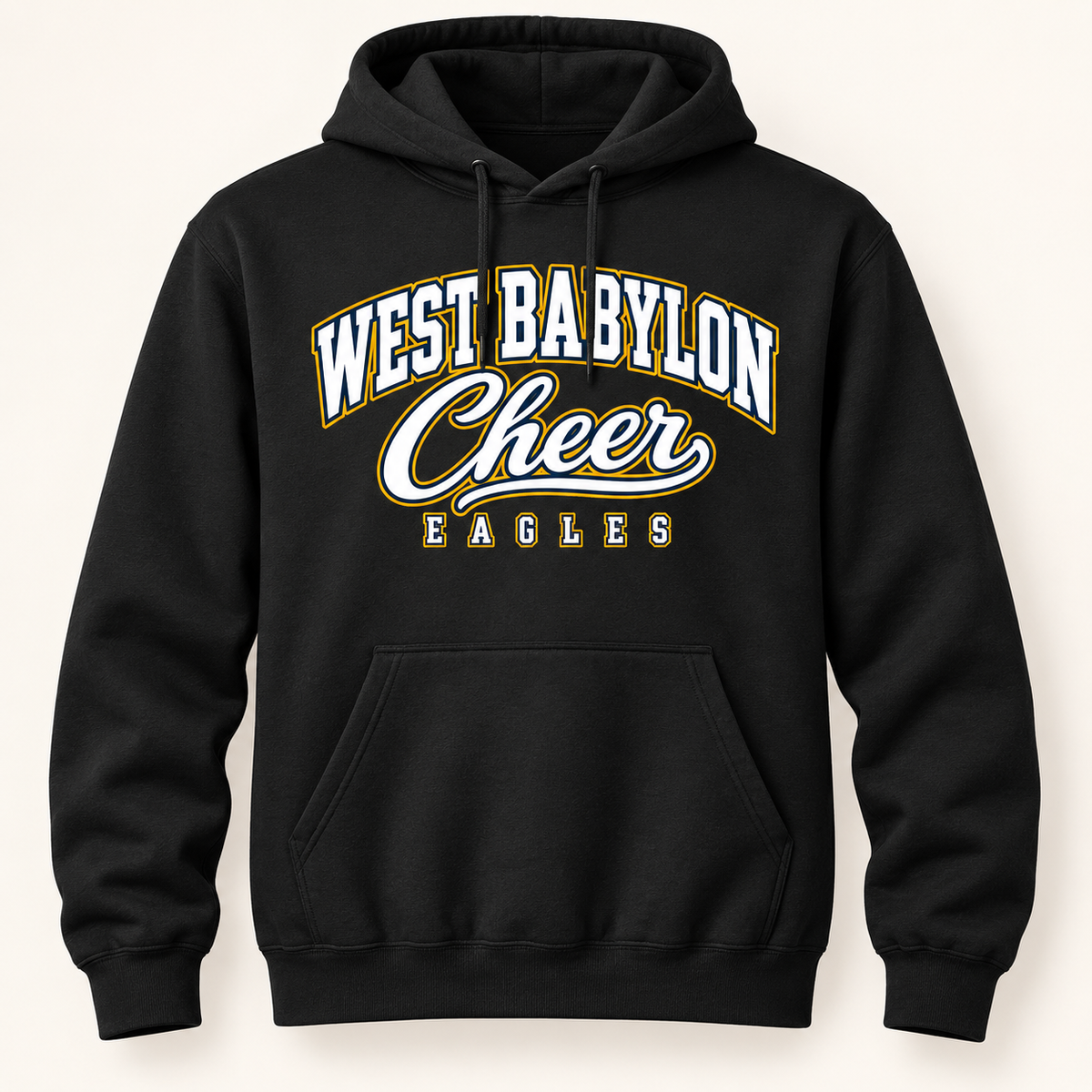 West Babylon Eagles Cheer adult black collegiate hoodie