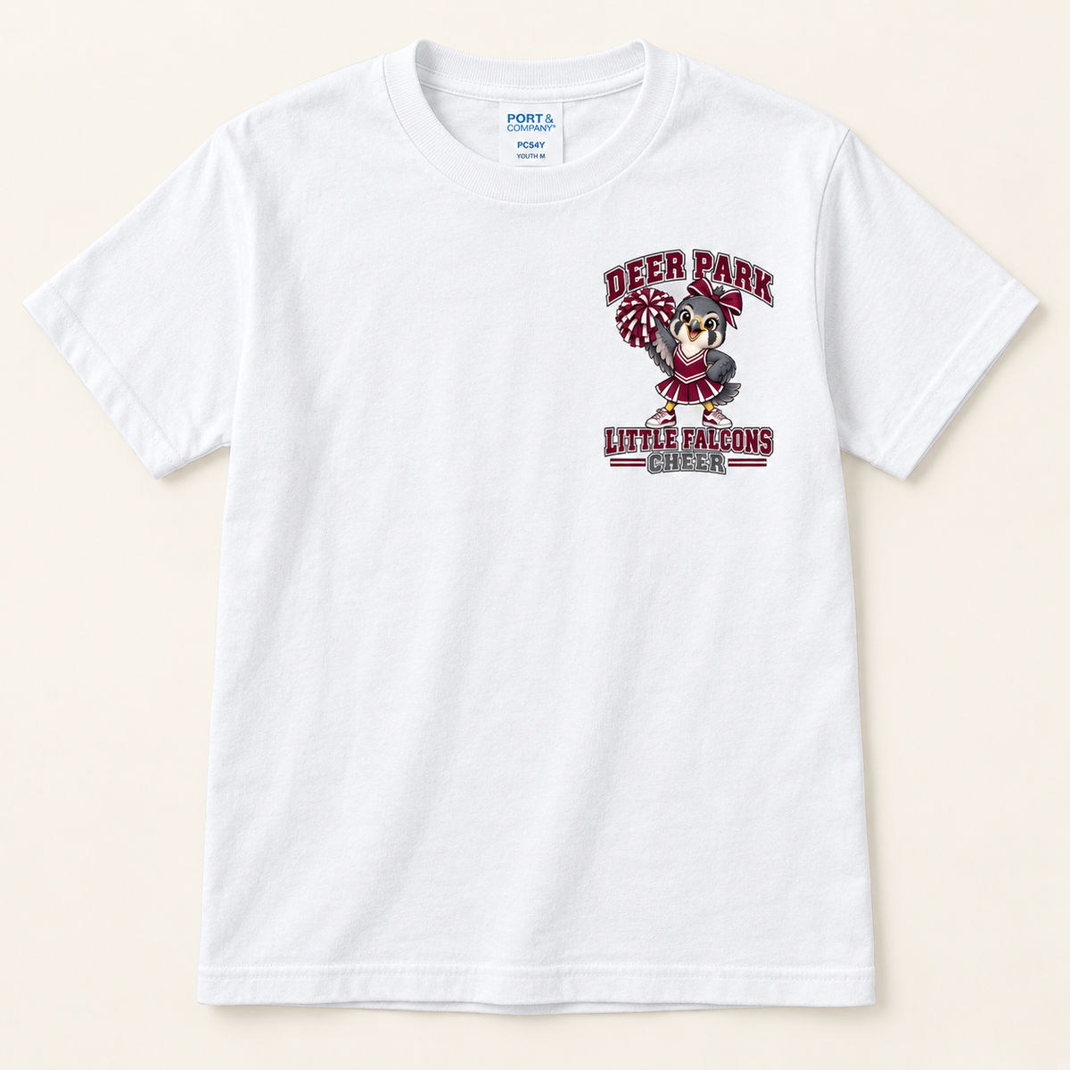 Deer Park Cheer Little Falcons youth T-shirt in White