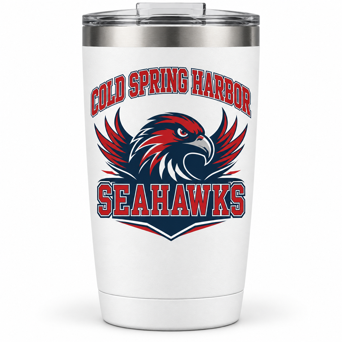 Cold Spring Harbor Seahawks Collegiate Spirit Tumbler in White, front view