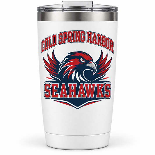 Cold Spring Harbor Seahawks Collegiate Spirit Tumbler in White, front view