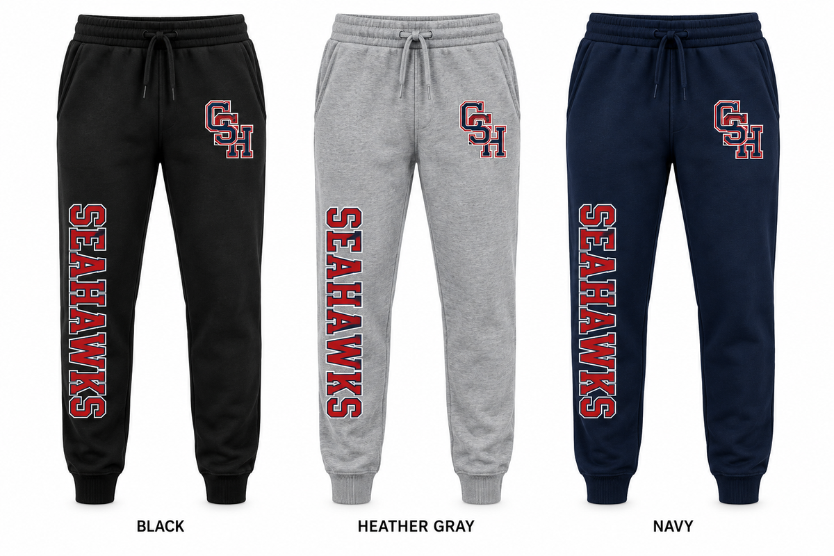 cold spring harbor varsity joggers in Black, Heather Gray and Navy