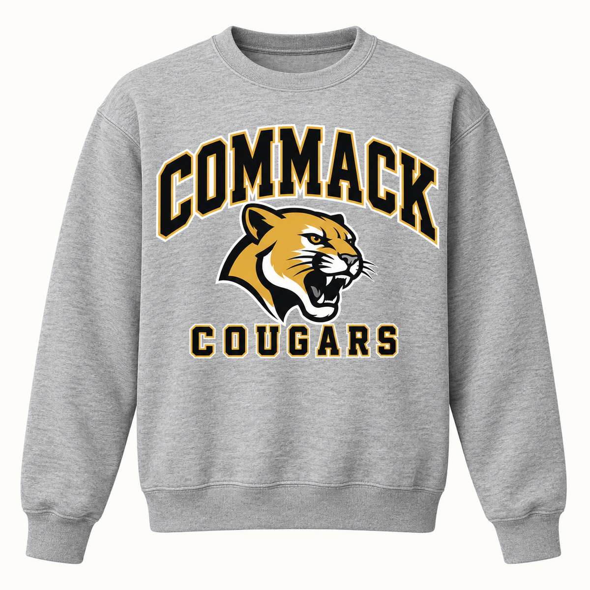 Commack Cougars Campus Crewneck Sweatshirt in Heather Gray