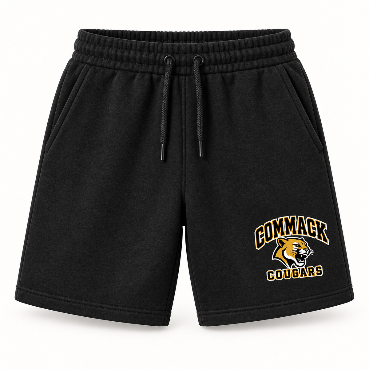 Commack Cougars Campus Fleece Shorts — Black