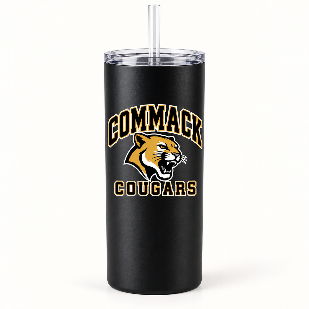 Commack Cougars Campus Slim Tumbler — Black