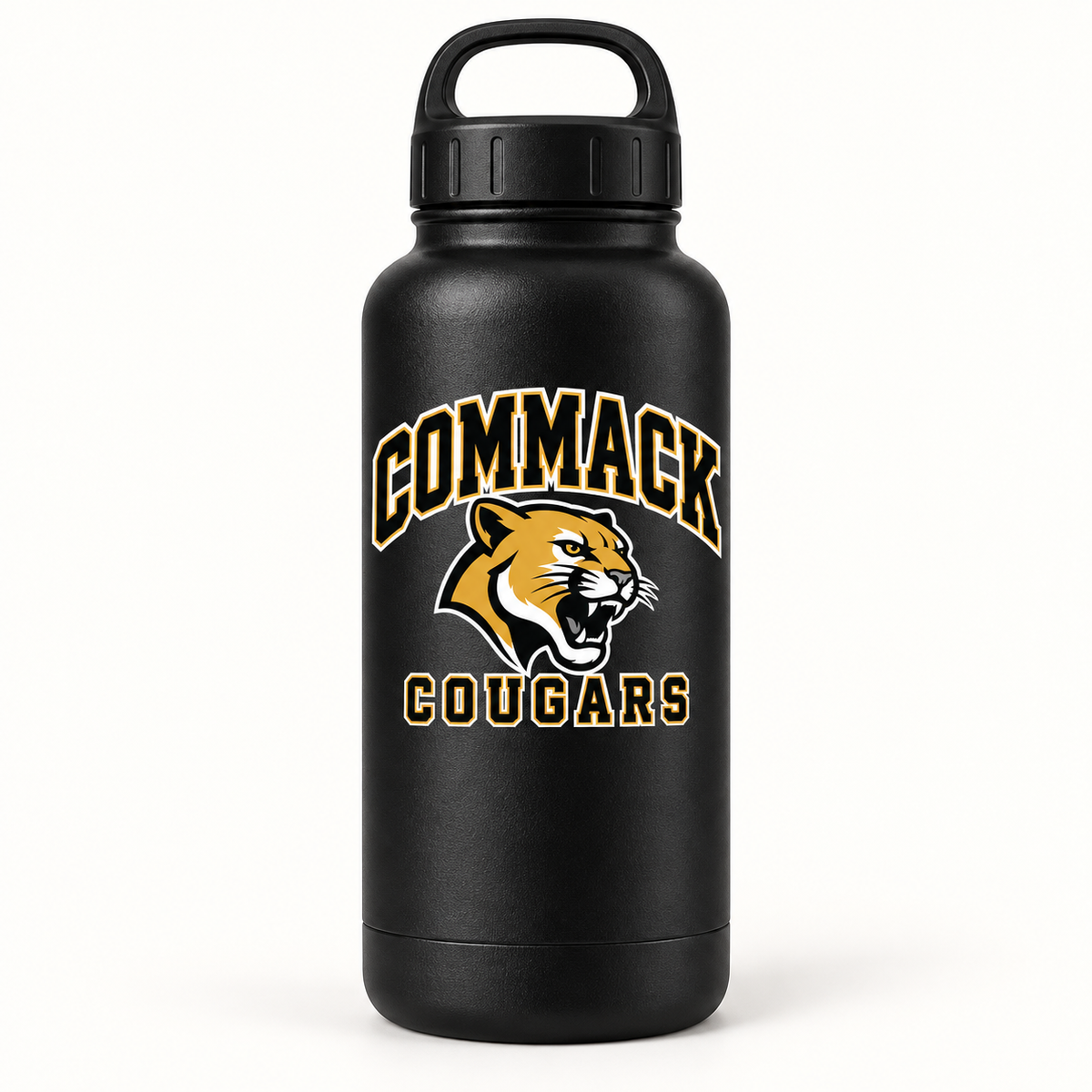 Commack Cougars Campus Water Bottle — Black