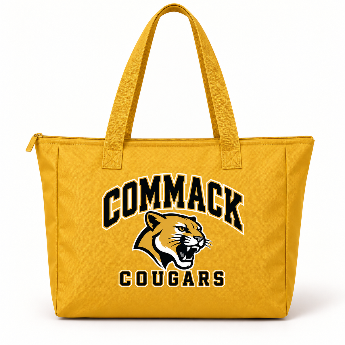 Commack Cougars Campus Zippered Tote Bag — Gold