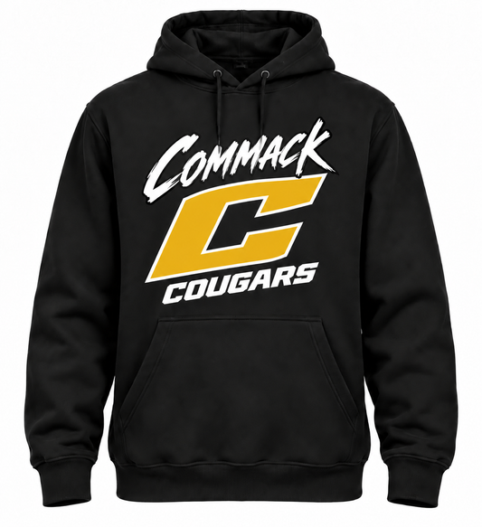 Commack Cougars Power Athletic Adult Hoodie — Black