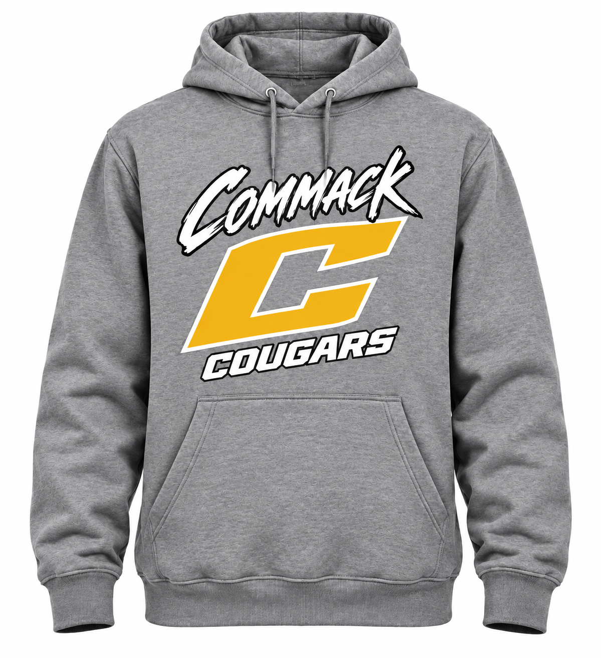 Commack Cougars Power Athletic Adult Hoodie — Heather Gray