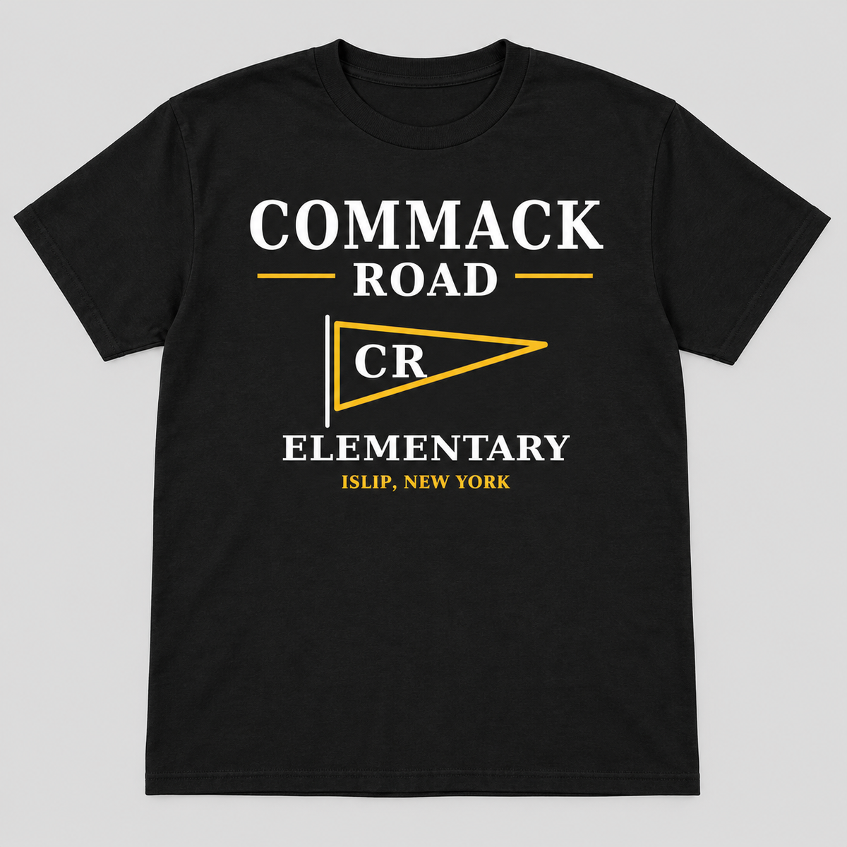Black Commack Road Elementary Heritage Pennant Adult Tee