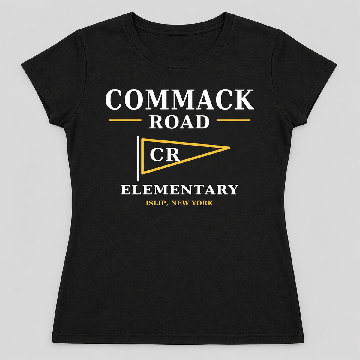 Black Commack Road Elementary Heritage Pennant Women's Crewneck Tee