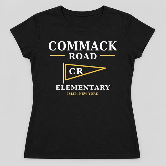 Black Commack Road Elementary Heritage Pennant Women's Crewneck Tee