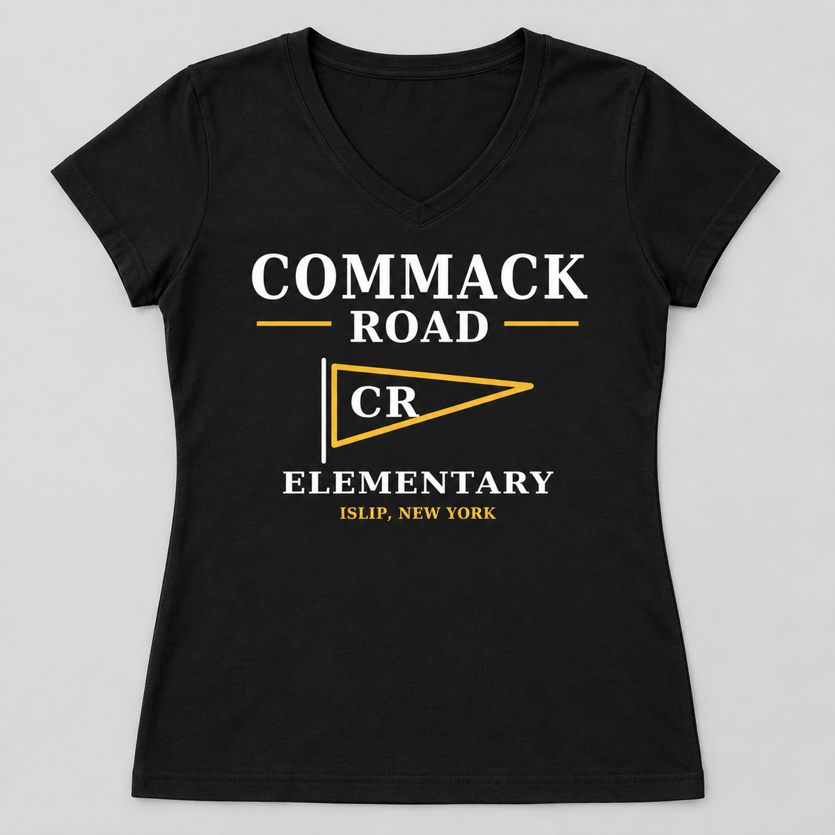 Black Commack Road Elementary Heritage Pennant Women's V-Neck Tee
