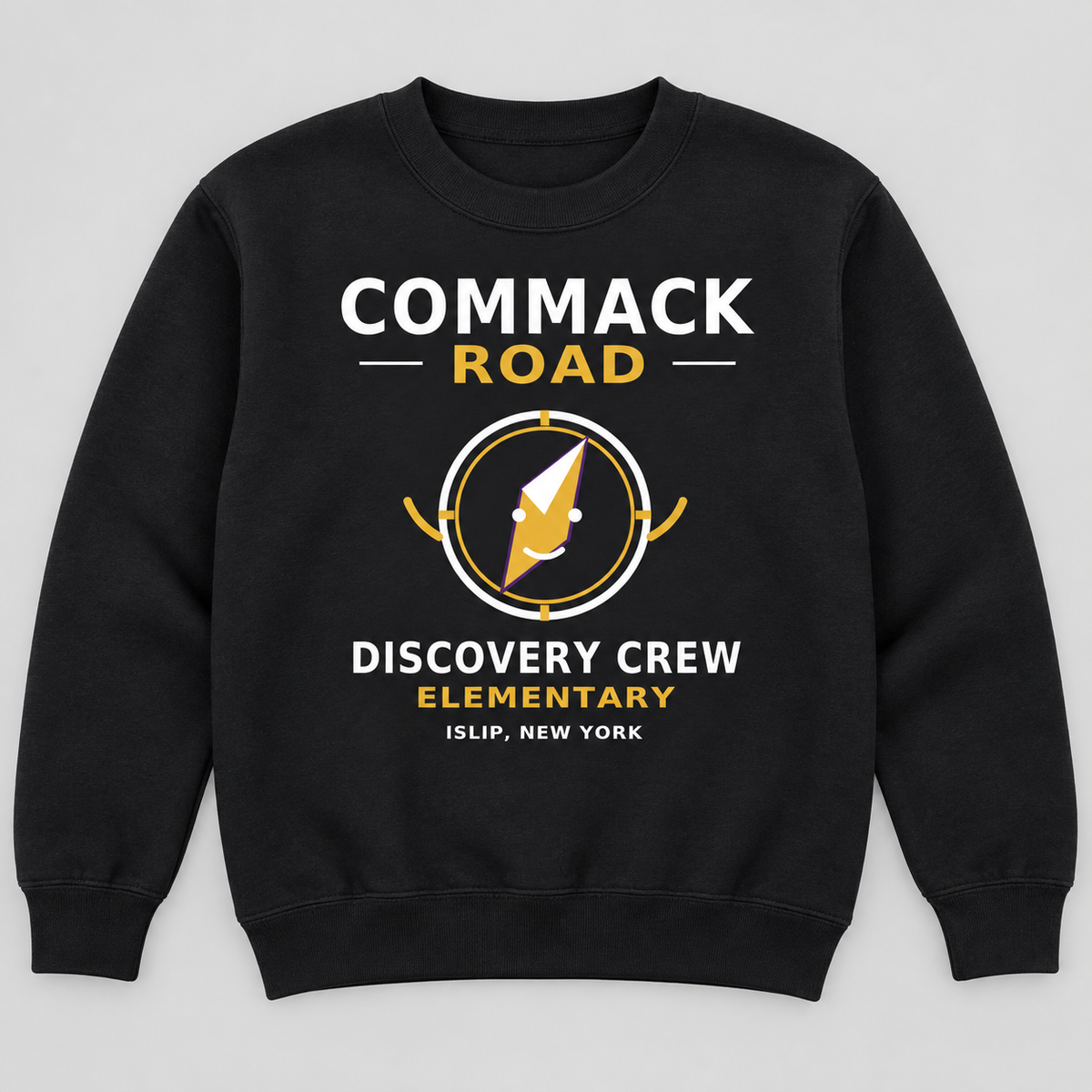 Black Commack Road Elementary Discovery Crew Youth Crewneck Sweatshirt