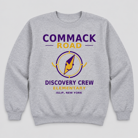 Sport Grey Commack Road Elementary Discovery Crew Youth Crewneck Sweatshirt