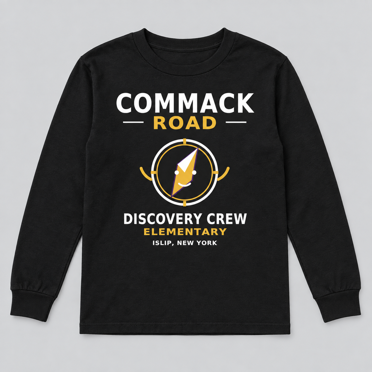 Black Commack Road Elementary Discovery Crew Youth Long Sleeve Tee