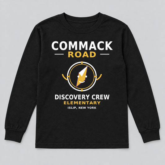 Black Commack Road Elementary Discovery Crew Youth Long Sleeve Tee