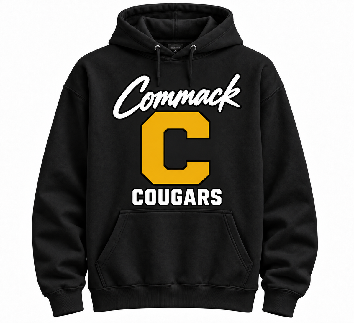 Commack Cougars Street Essentials Adult Hoodie — Black