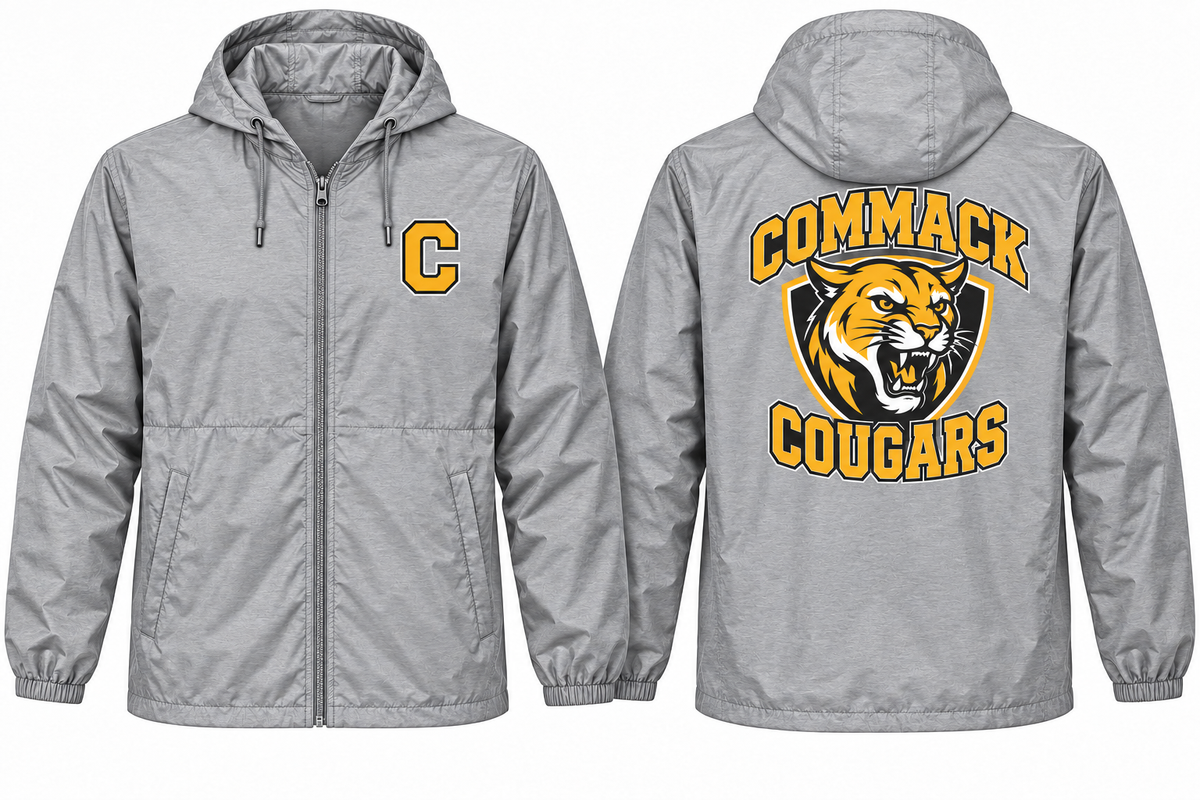 Commack Varsity Windbreaker in Heather Gray