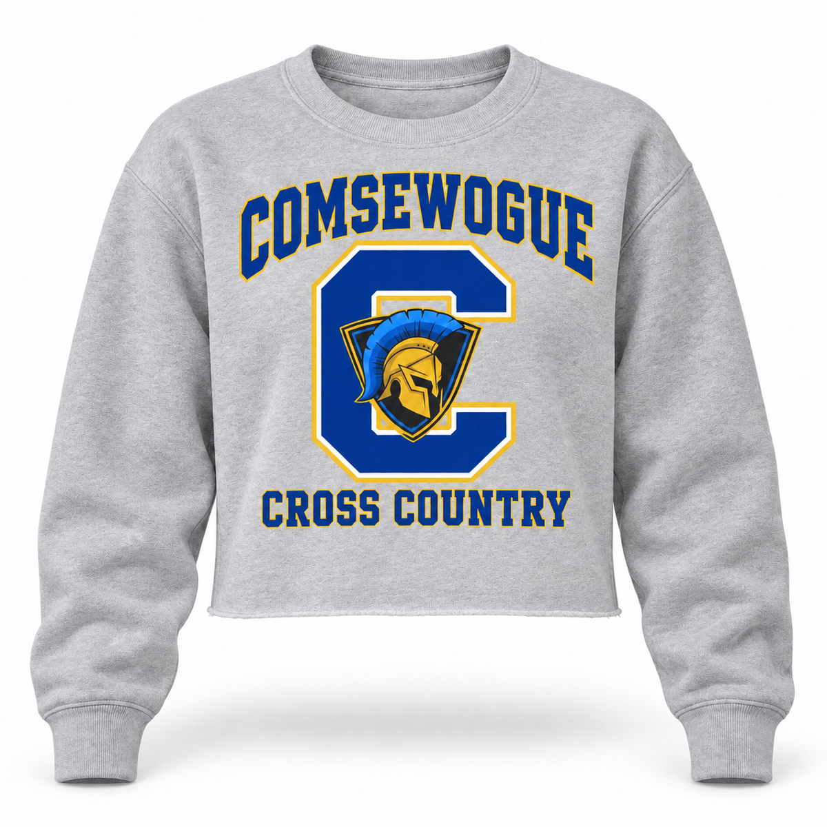 Heather Gray Comsewogue Spartans Cross Country Women's Cropped Sweatshirt