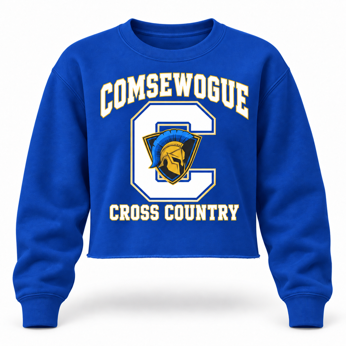 Royal Blue Comsewogue Spartans Cross Country Women's Cropped Sweatshirt