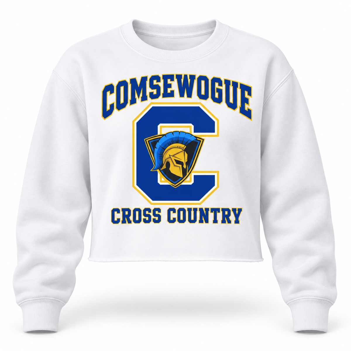 White Comsewogue Spartans Cross Country Women's Cropped Sweatshirt