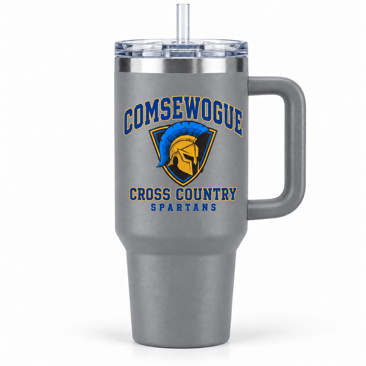 Gray Comsewogue Spartans Cross Country 40 oz Handled Tumbler