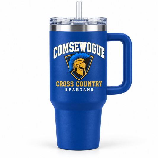 Royal Blue Comsewogue Spartans Cross Country 40 oz Handled Tumbler