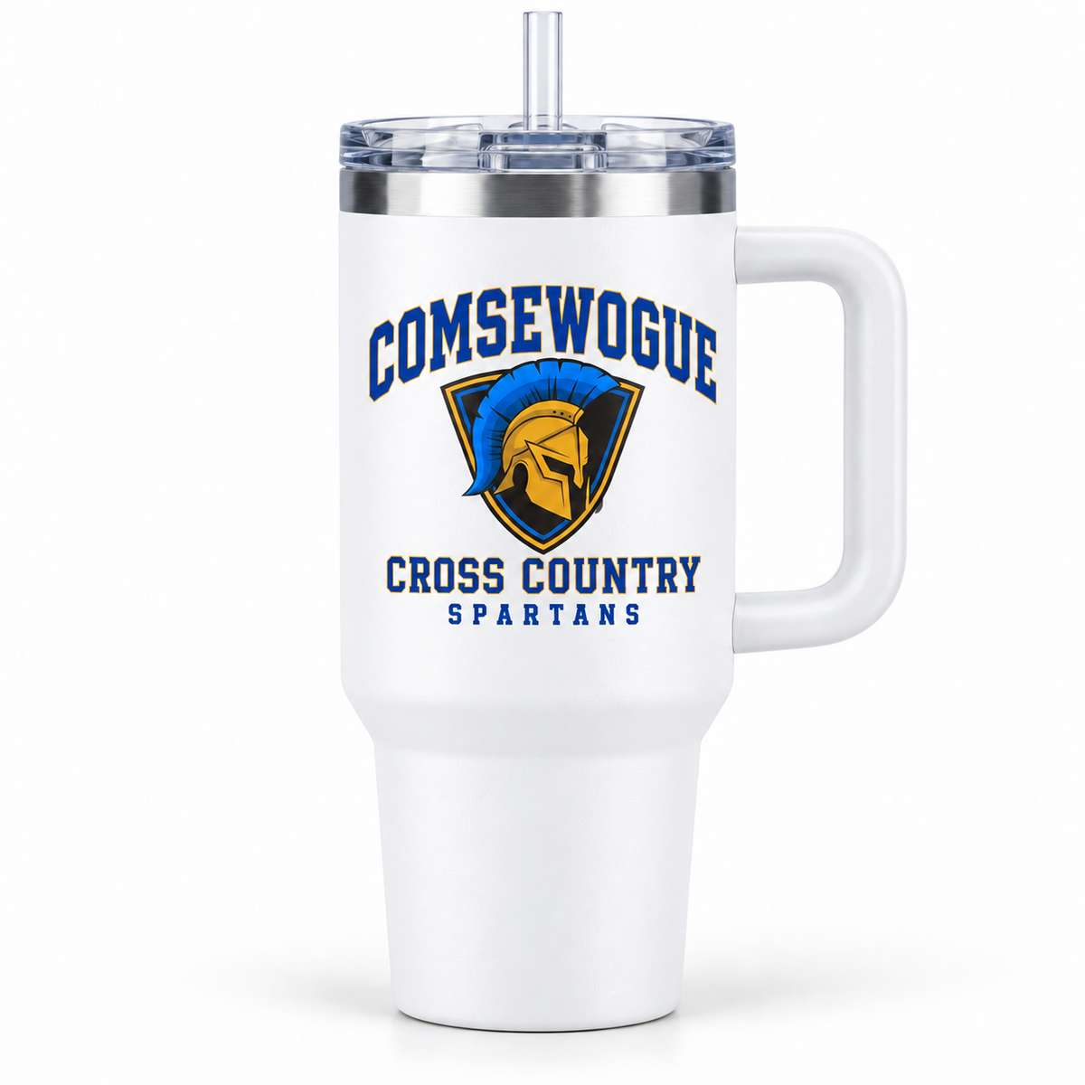 White Comsewogue Spartans Cross Country 40 oz Handled Tumbler