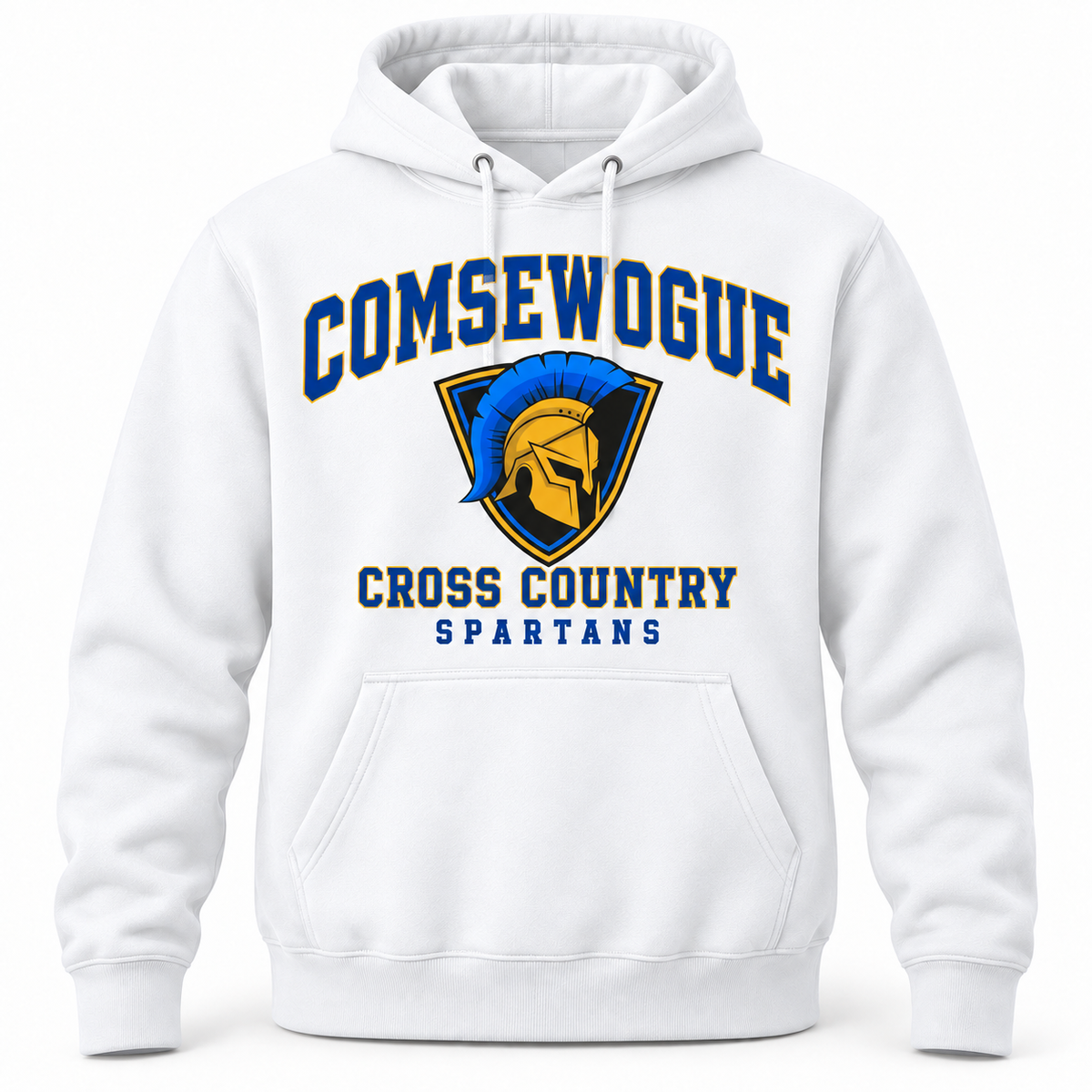 White Comsewogue Spartans Cross Country Varsity Pullover Hoodie