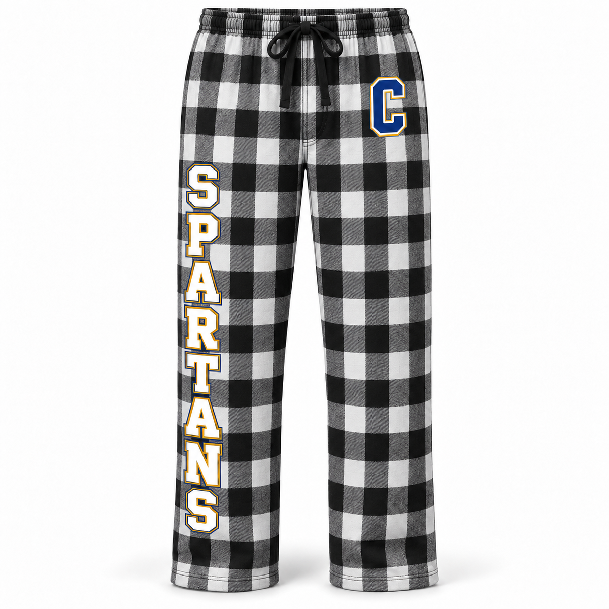 Black/White Buffalo Check Comsewogue Spartans Cross Country Spartans Flannel Pajama Pants