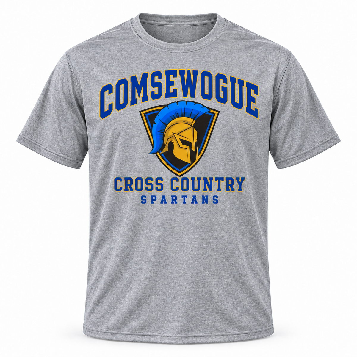 Gray Heather Comsewogue Spartans Cross Country Personalized Performance Tee