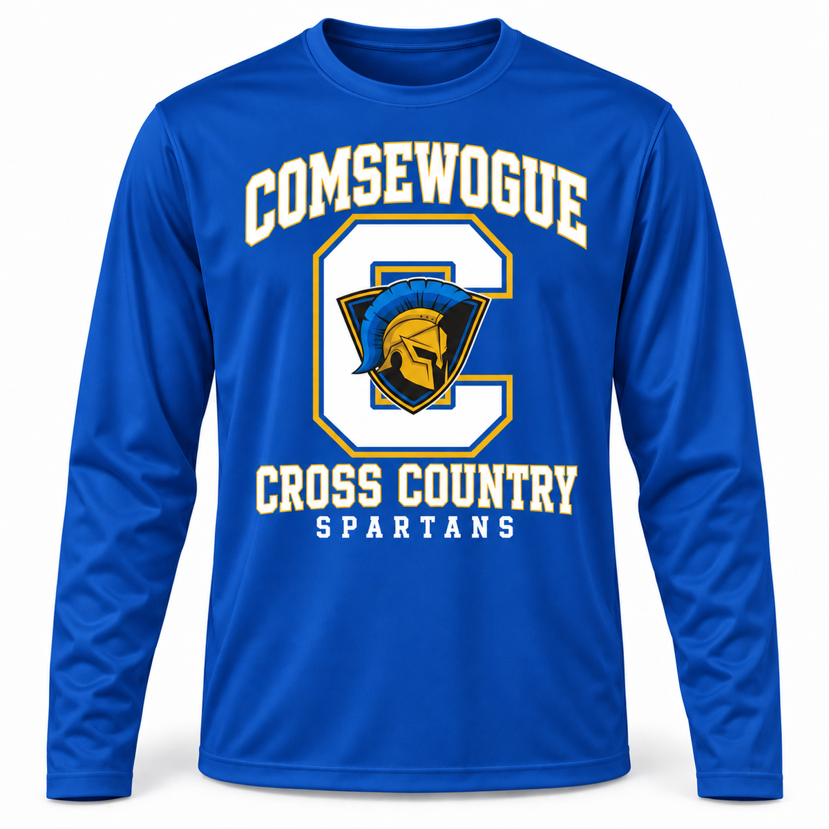 Royal Blue Comsewogue Spartans Cross Country Performance Long-Sleeve Tee