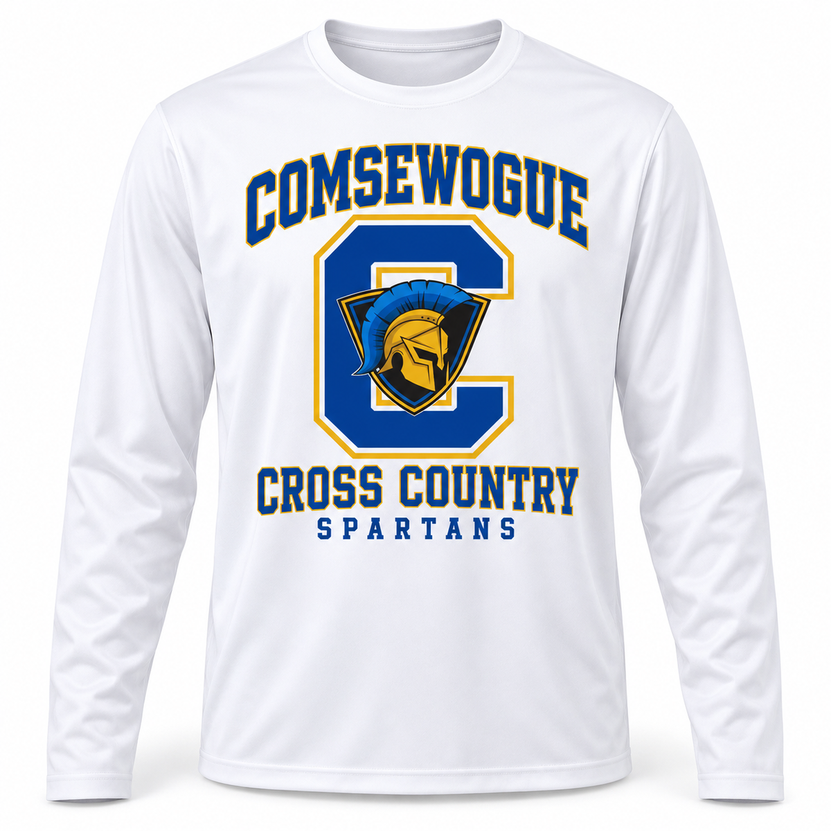 White Comsewogue Spartans Cross Country Performance Long-Sleeve Tee