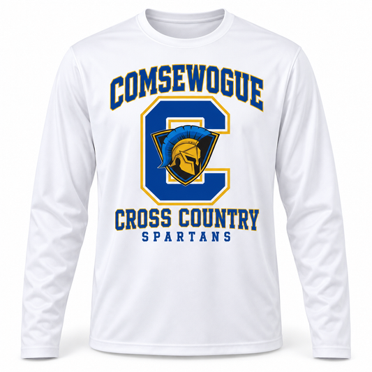 White Comsewogue Spartans Cross Country Performance Long-Sleeve Tee