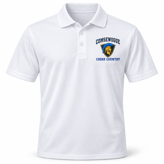 White Comsewogue Spartans Cross Country Performance Polo