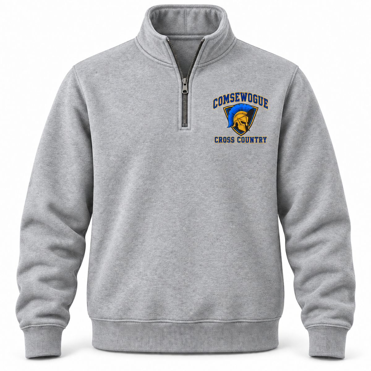 Heather Gray Comsewogue Spartans Cross Country Fleece Quarter-Zip