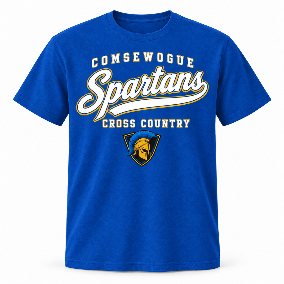 Royal Blue Comsewogue Spartans Cross Country Spartans Script Tee
