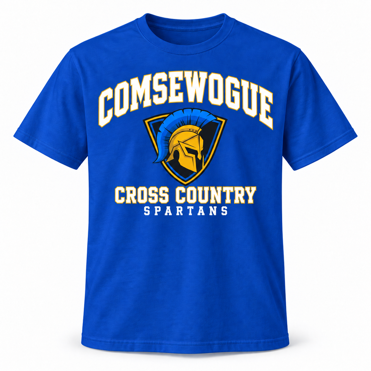 Royal Blue Comsewogue Spartans Cross Country Varsity Cotton Tee
