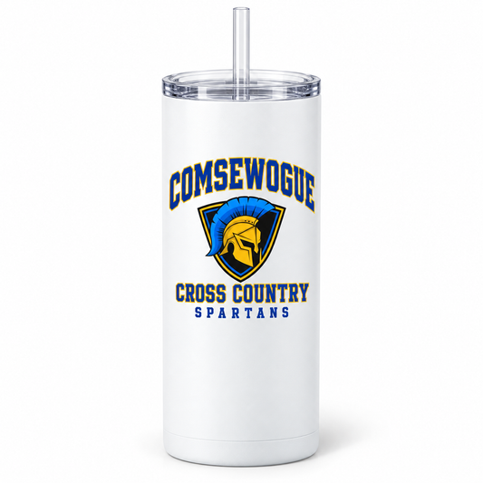 White Comsewogue Spartans Cross Country 20 oz Skinny Tumbler