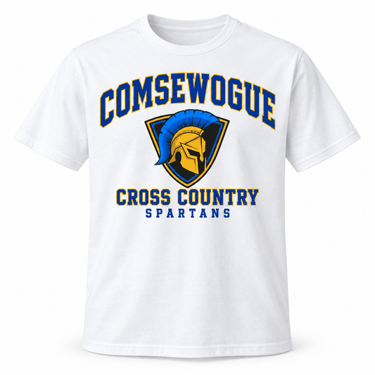 White Comsewogue Spartans Cross Country varsity cotton tee