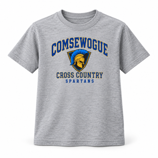 Heather Gray Comsewogue Spartans Cross Country Youth Varsity Cotton Tee