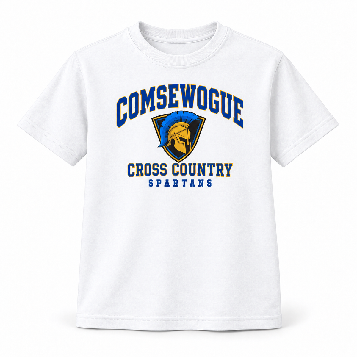 White Comsewogue Spartans Cross Country Youth Varsity Cotton Tee