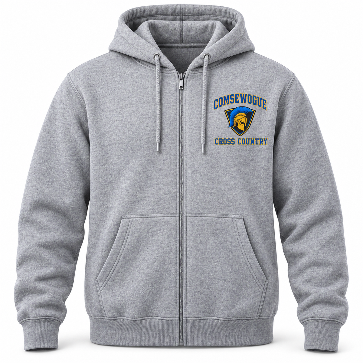 Heather Gray Comsewogue Spartans Cross Country Full-Zip Hoodie