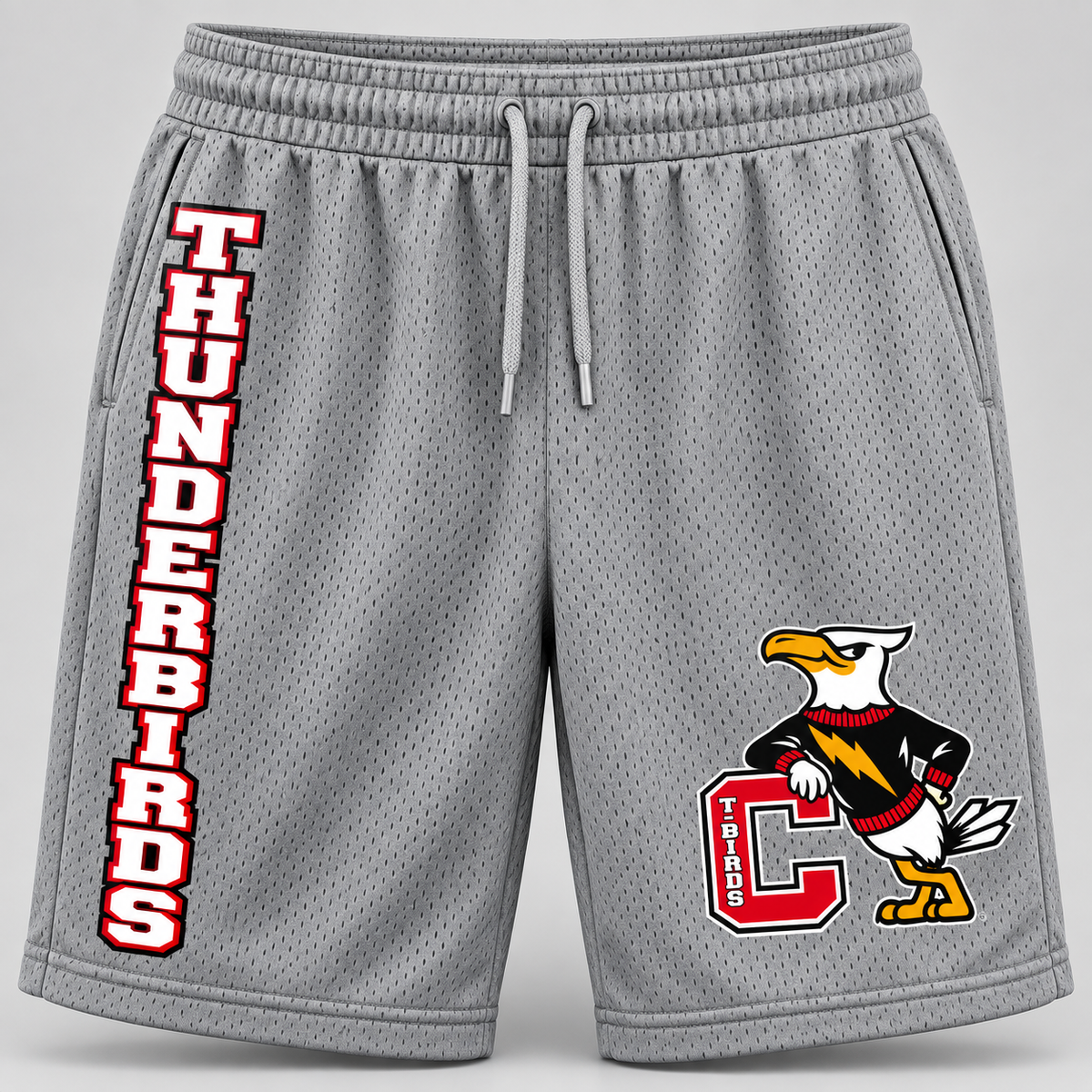 Connetquot Heritage Basketball Shorts Heather Gray front