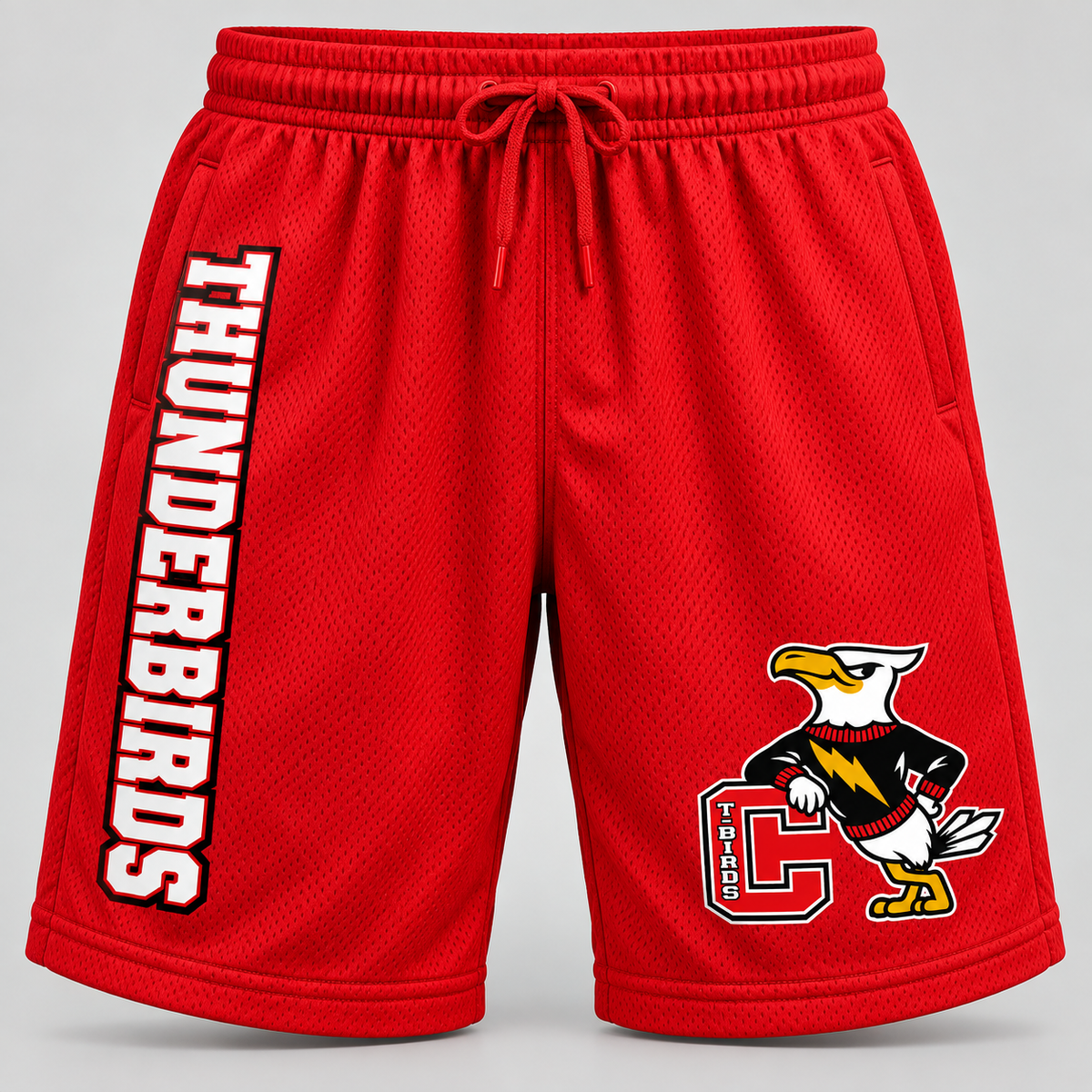 Connetquot Heritage Basketball Shorts Red front