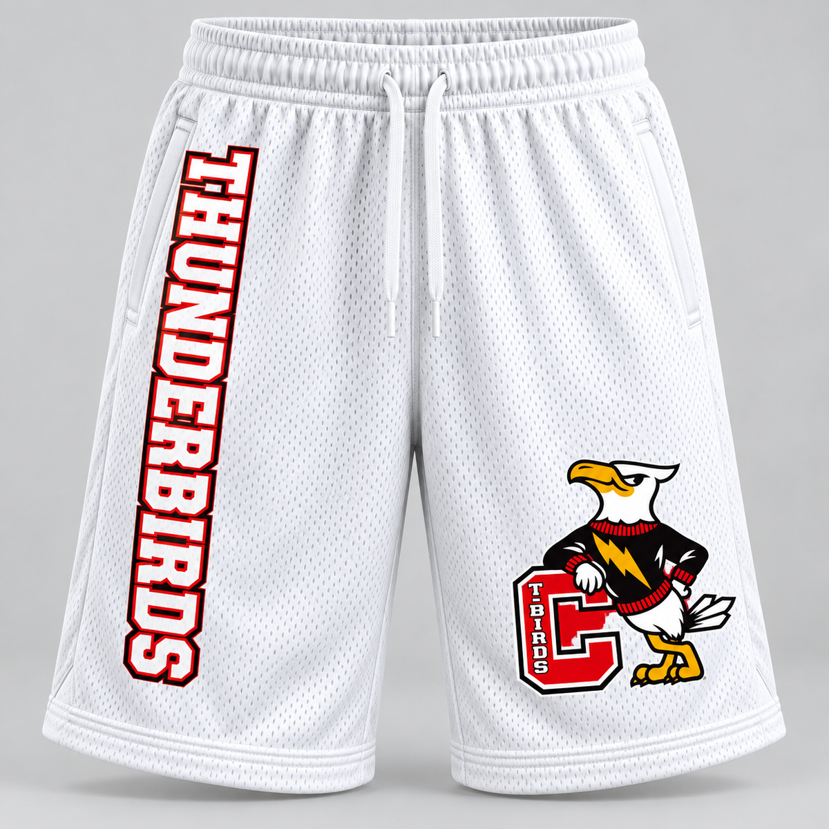 Connetquot Heritage Basketball Shorts White front