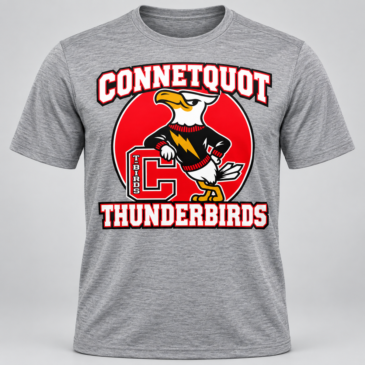 Connetquot Heritage Performance Sport T-Shirt Heather Gray front